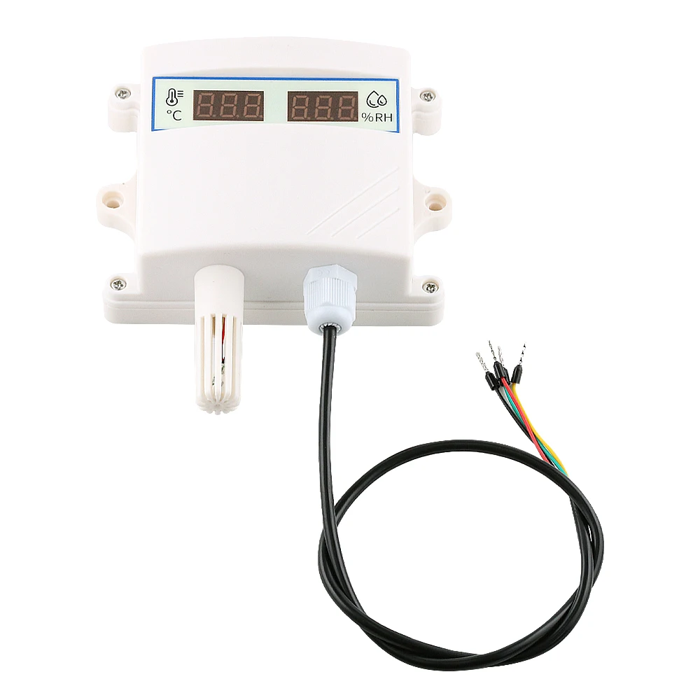 Temperature Humidity Sensor Probe with Digital Display Transmitter RS485 Analog 0-5V 0-10V 4-20mA Waterproof Temperature Sensor
