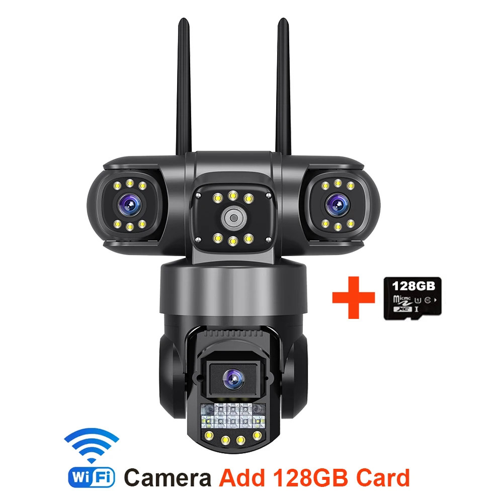 V380 Pro WiFi IP Camera Buiten 12MP 6K Drievoudige lenzen Drievoudige schermen Beveiliging Videomonitor Nachtzicht Waterdichte CCTV-camera's