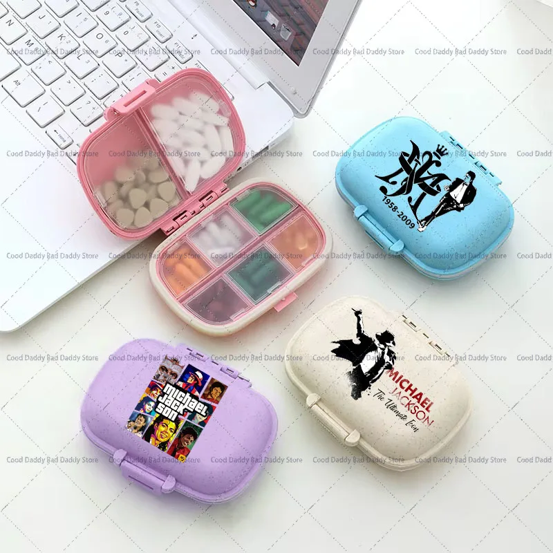 Портативный-мини-контейнер-для-таблеток-с-принтом-Майкла-Джексона-king-of-pop-герметичный-с-отделениями-круглый-овальный-пластиковый