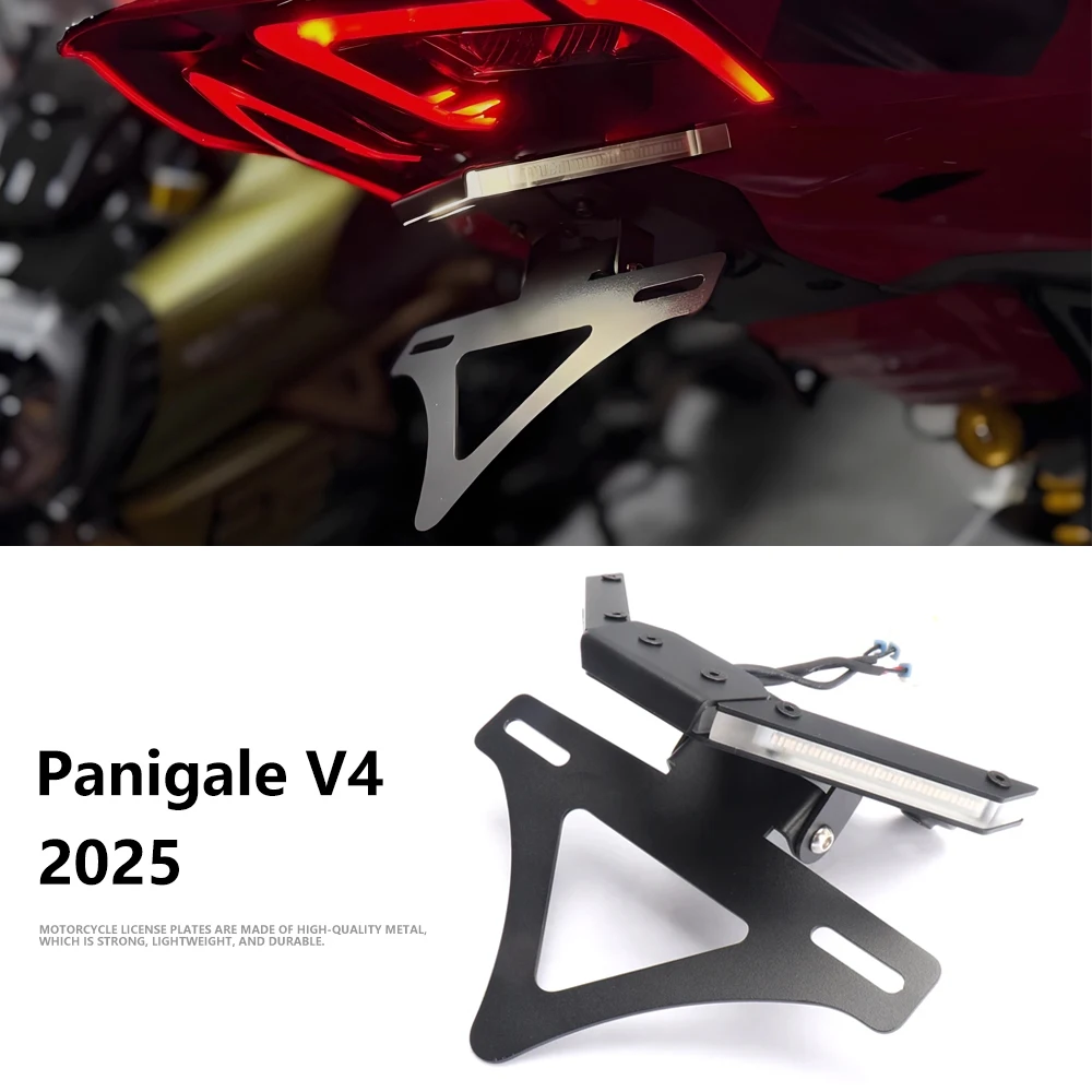 

V4 Motorcycle Accessories Number License Plate Holder Frame Rear Tail Tidy Fender Eliminator Kit For Ducati Panigale V4 2025