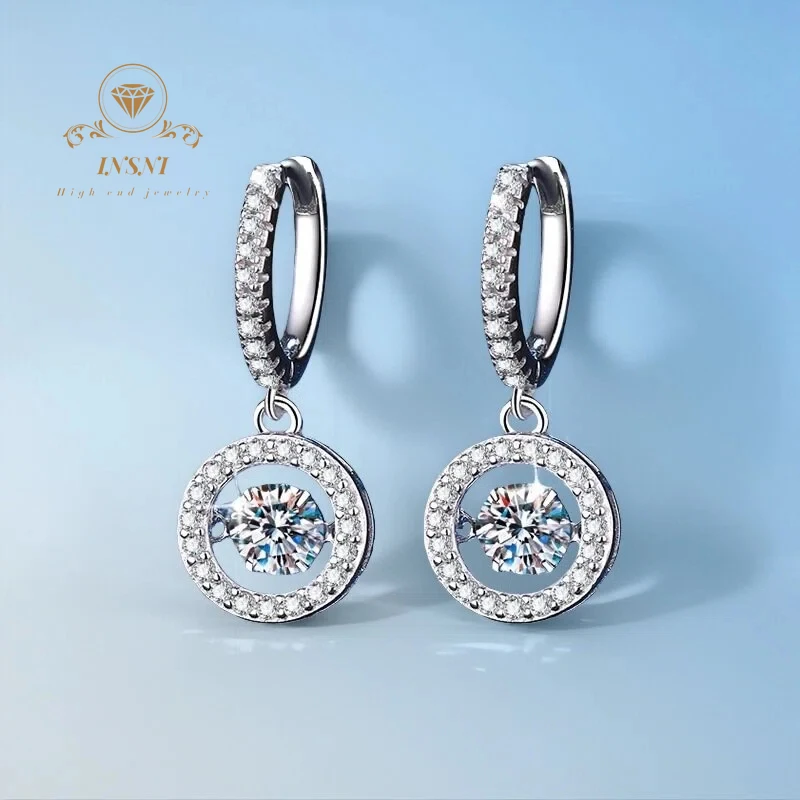 

0.5Ct Liquid Fire Studs S925 Platinum D-Color Moissanite Certified Ethereal Jewelry Moonlight Free Gift for Women Non-allergic