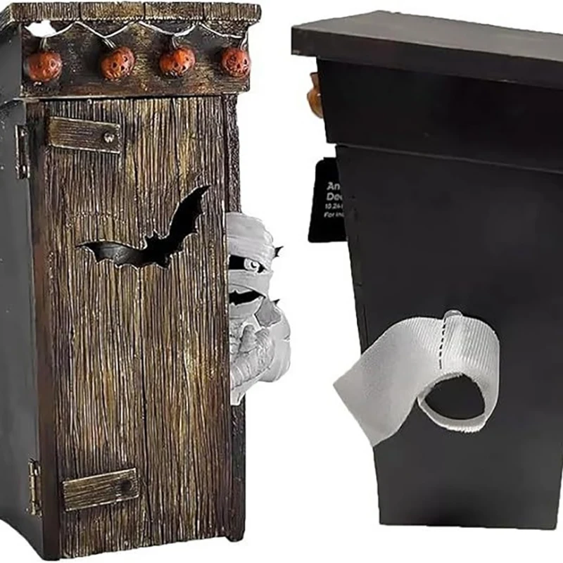 

Halloween Open Door Home Decoration Gift Outdoor Toilet Mummy Animation Decoration