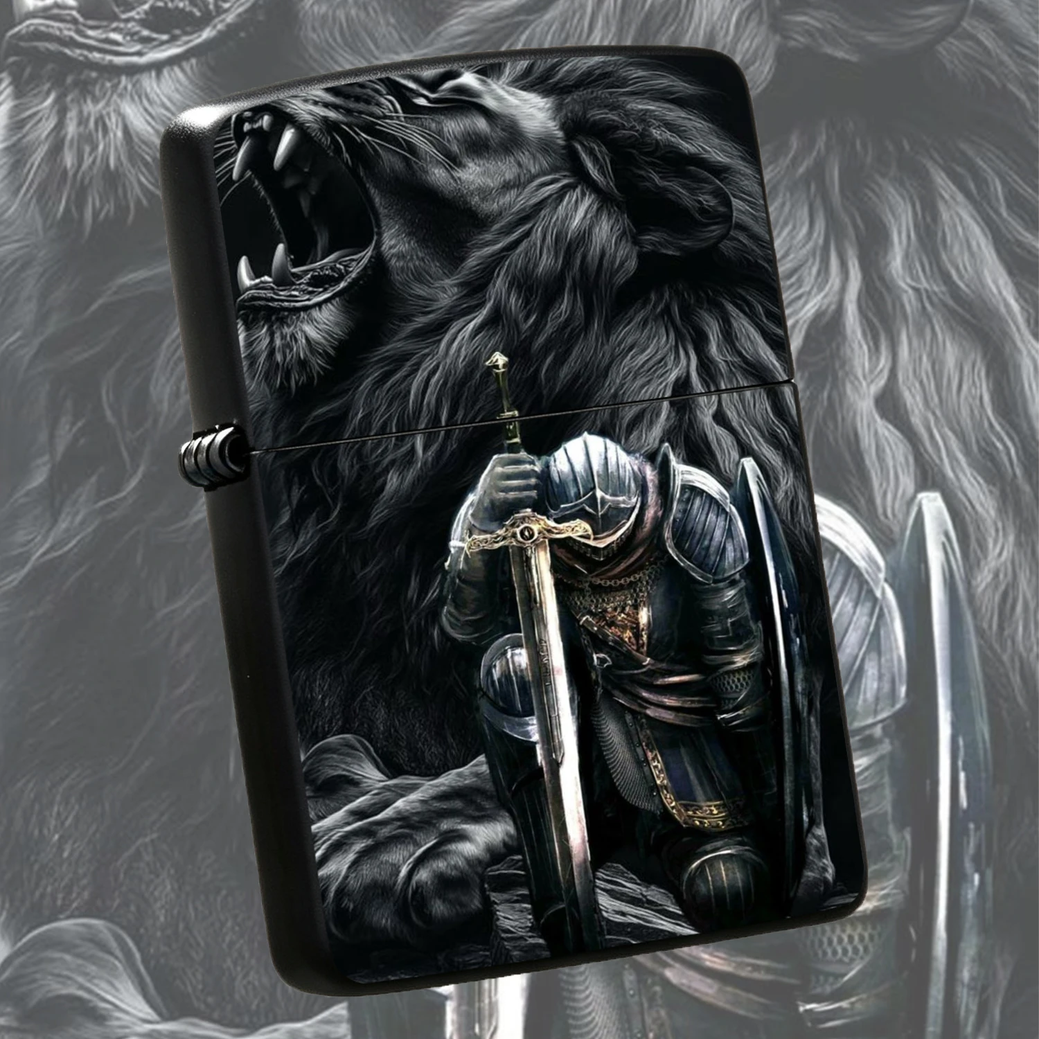 Cool Roaring Lion Knight Themed Portable All-Scenario Usable Ignition Accessory, Stylish Decorative Piece For Daily Outdoor Use, Exquisite Creative Gift For Friends And Collectors, High-Quality Unique Keepsake With Striking Visual Design Fo