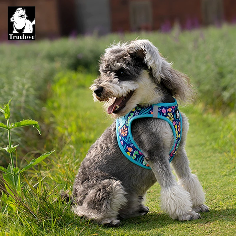 TRUELOVE TLH3016Waistcoat Type Light Pet Harness For Outdoor Activity Nylon Stretch Fabric 3M Reflective Titanium D-shape Buckle