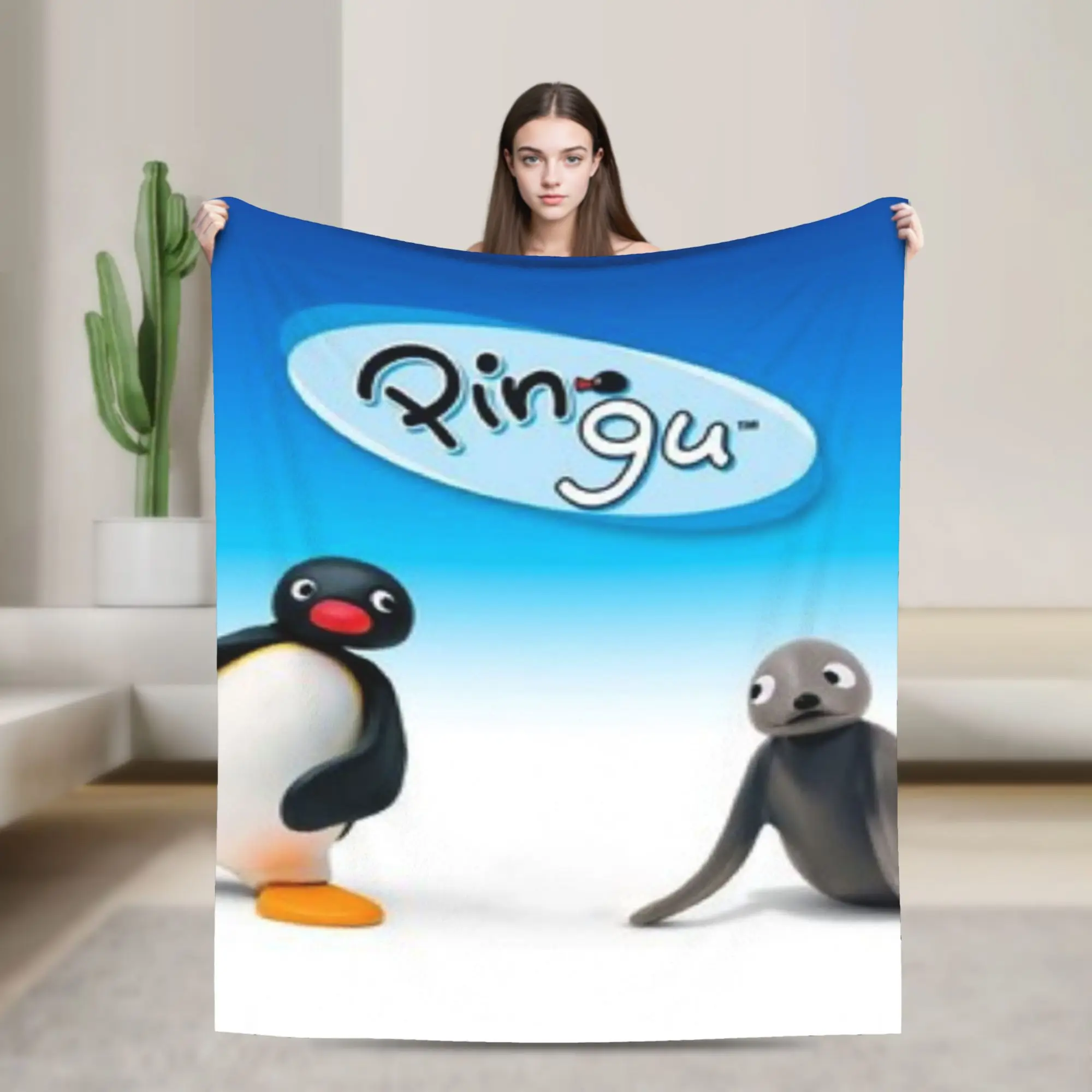 Pingus cartoon penguin Blanket Super Soft Cozy  Throw Blankets for Bed 50x60 Inch Multiple Sizes Bedspread