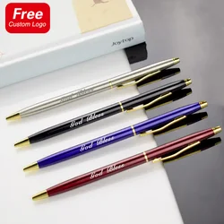 New Metal Ballpoint Pens Laser Carving Personalized Logo Business Hotel Gifts Offices Accessories Students Stationery Supplies