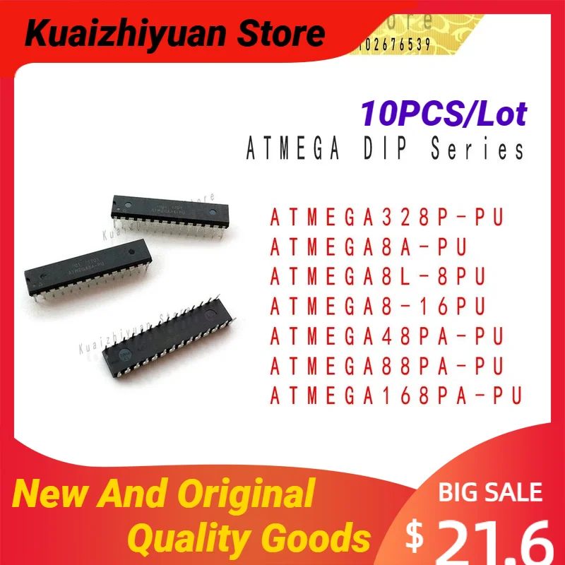 10PCS/Lot New And Original ATMEGA328P-PU ATMEGA8A-PU ATMEGA8L-8PU ATMEGA8-16PU ATMEGA48PA-PU ATMEGA88PA-PU ATMEGA168PA-PU