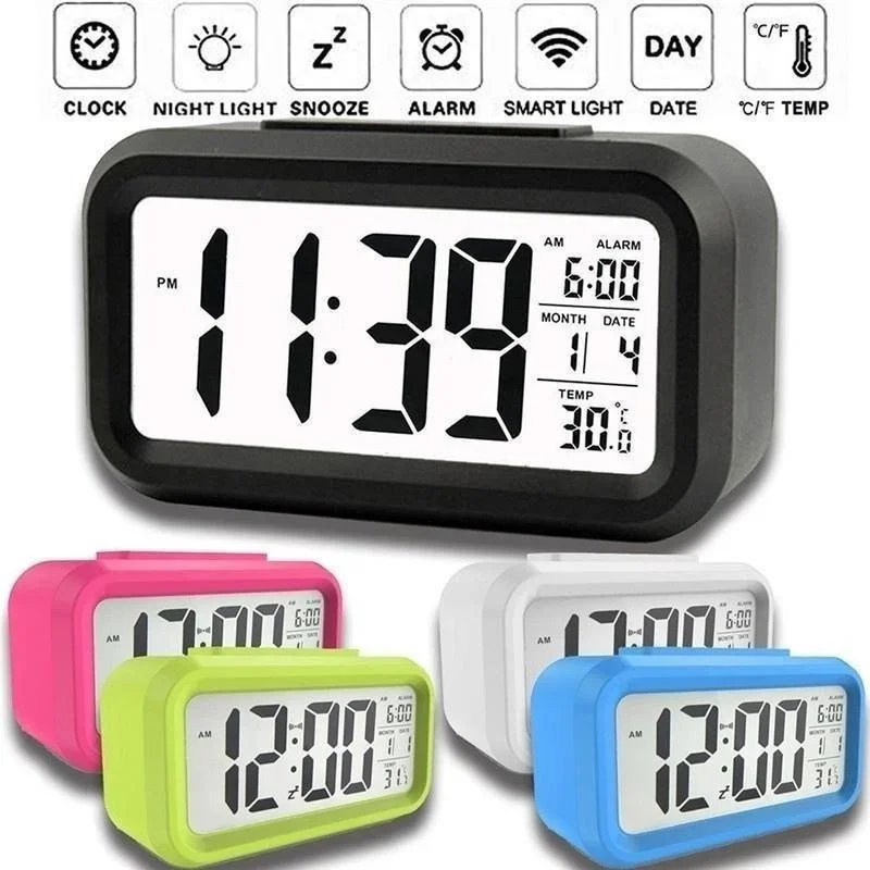 Digital LCD Alarm Clock with Calendar Thermometer alarm clock alarm clock digital desk clock