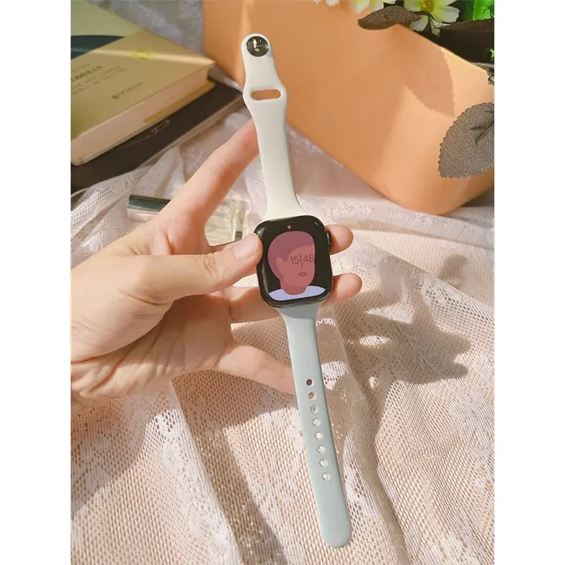 سيليكون رفيع للساعة ، سوار لسلسلة iWatch 8 و 7 و 6 و 5 ، SE ، 4 ، 9 ، 10 ، Ultra 3 ، 2 ، حزام 44 ، 45 Apple ، 38 ، 42 من من من ، 49