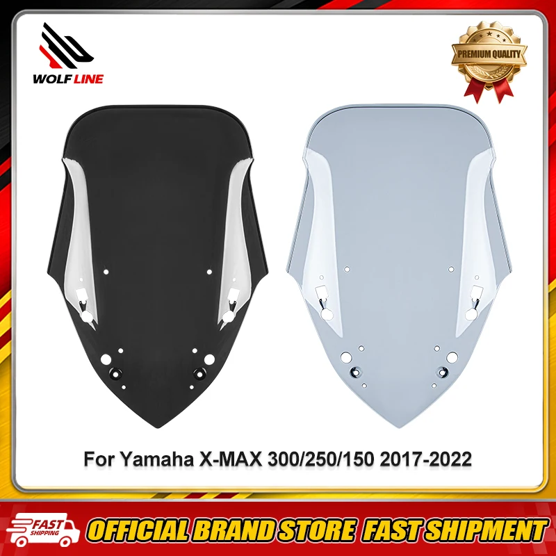 WOLFLINE Motorcycle Windshield Windscreen for Yamaha X-MAX300 XMAX250 X MAX150 2017-2022 Wind Shield Screen Airflow Deflectors