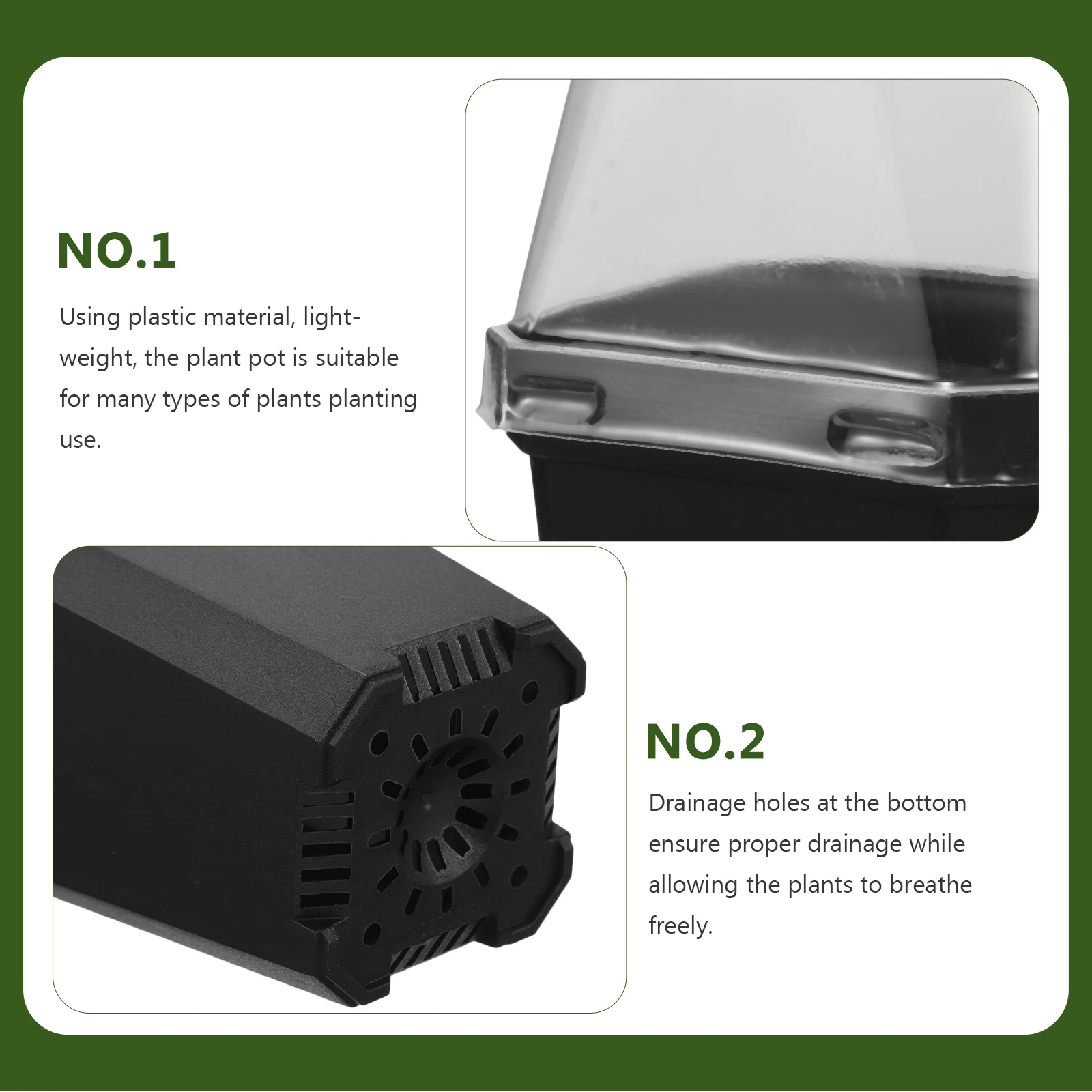 

1 set Nursery Pots Small Plastic Flower Planting Pot Lidded Garden Planter For Succulents Outdoor Plant Containers