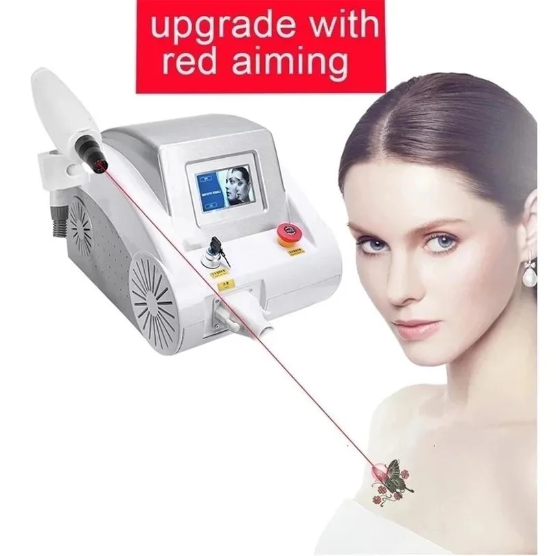 Appareil laser portable Nd:YAG 1064nm 532nm 1320nm, laser picoseconde pour l'élimination des tatouages, rajeunissement cutané Black Doll, éclaircissement des taches, des taches de rousseur, des pigments, des sourcils, des lignes d'eye-liner et des lignes des lèvres, équipement de salon de beauté avec lumière de visée rouge et refroidissement par eau et air