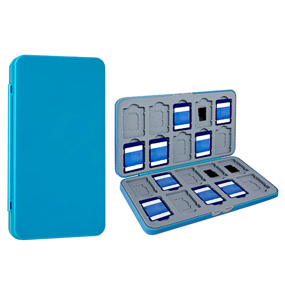 Draagbare SD- en Micro SD-kaartopbergdoos met 40 kaartsleuven (20 SD+20 TF), geschikt voor SDHC, SDMC, TF-kaarten