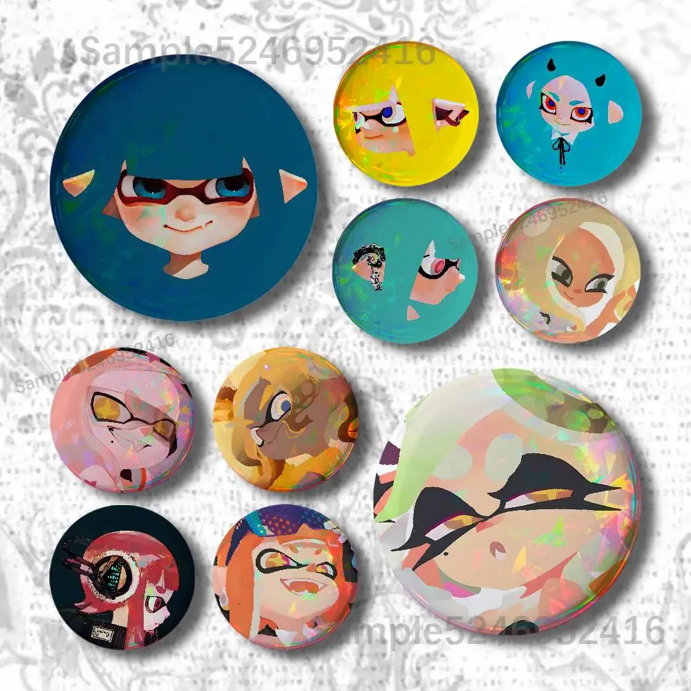 S-Splatoon 3 Side order Badges Button Pins Brooch Creative Funny Quotes Clothes Backpack Jewelry Gift For Kids Friends