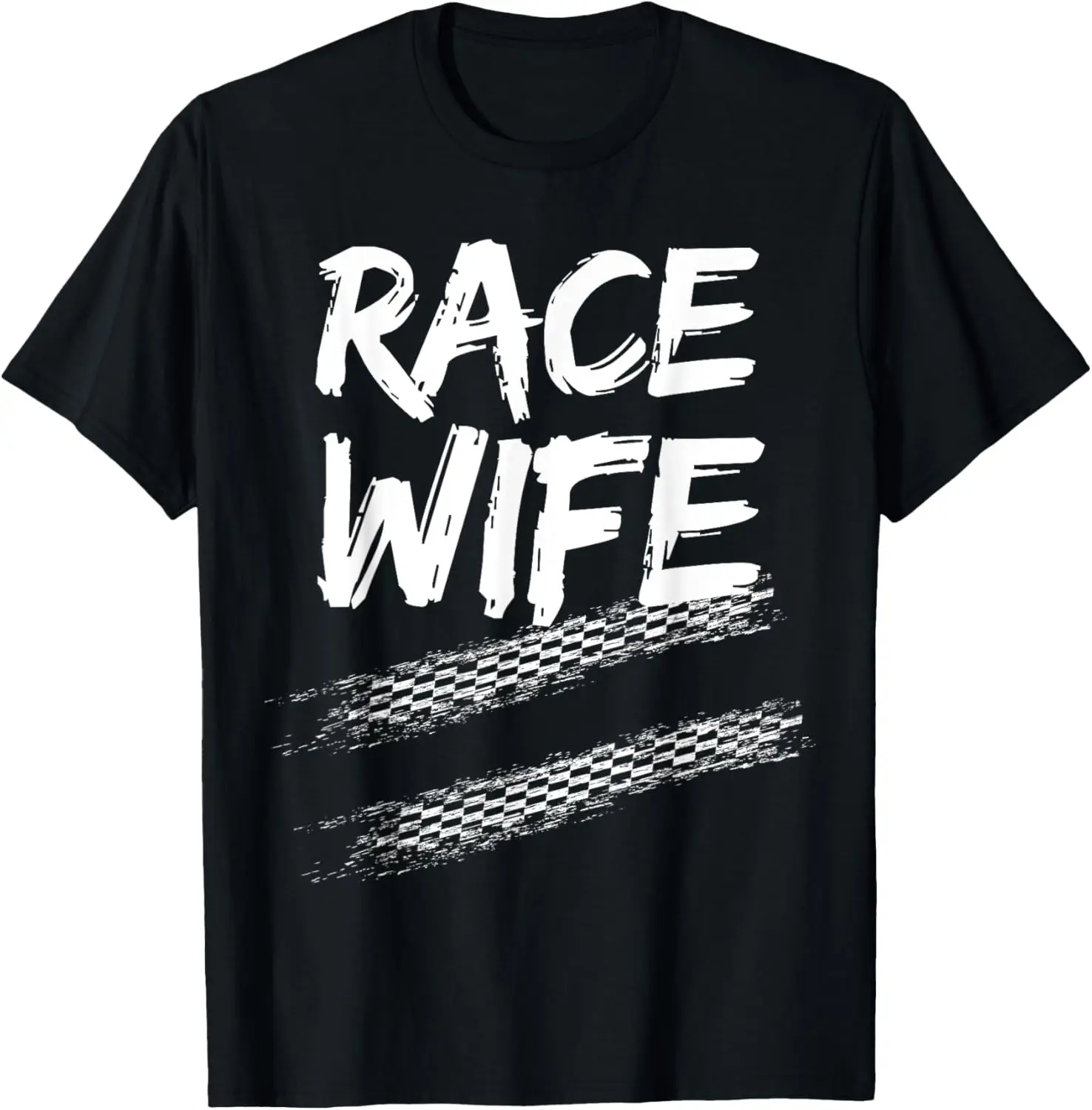 Race Wife Checkered Flag Skid Dirt and Flat Track Racing T-Shirt