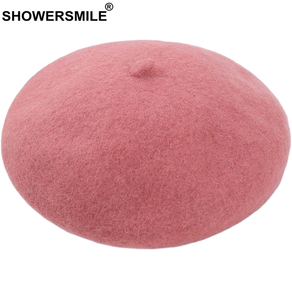 

Pink Beret Women Warm Berets Yellow Woolen French Berets Hats Ladies Soft Caps Elegant Winter Painters Hat Red Beige Gray New