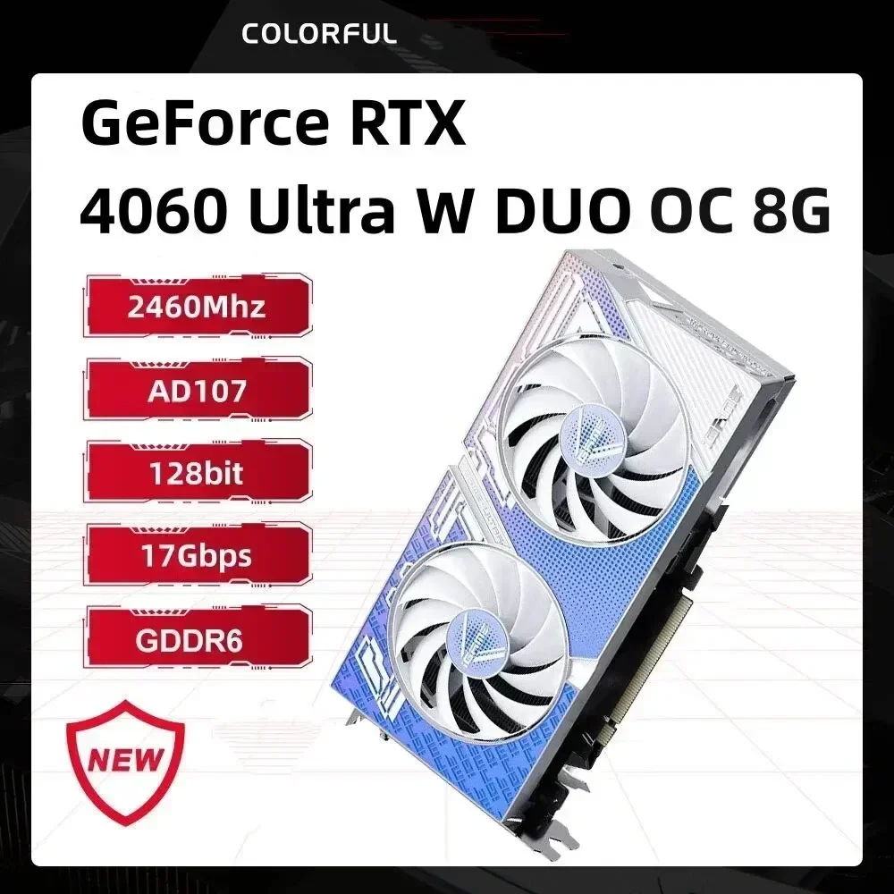 Colorful GeForce RTX 4060 Ultra W DUO OC 8GB Graphics Card 128bit GDDR6 Computer Gaming Video