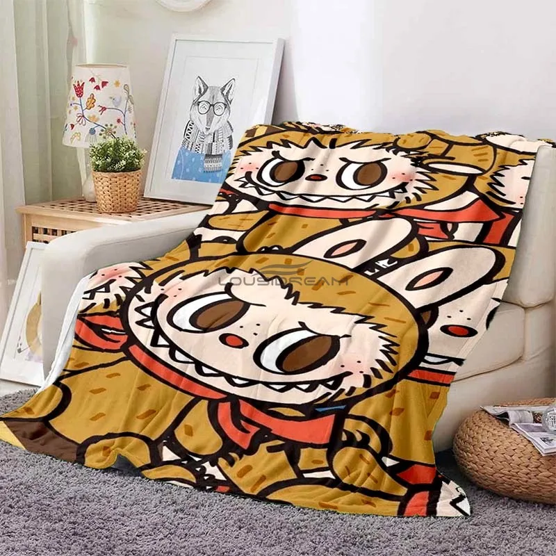 Cute Elf LABUBU Cartoon Blanket Soft and Comfortable Flannel Blanket Children's Nap Blanket Can Be Customized