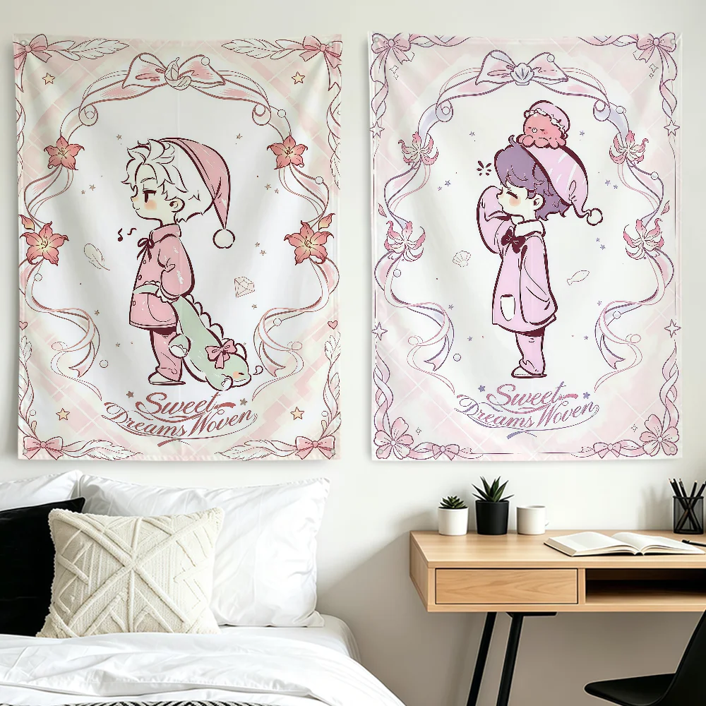 Game Love And Deepspace Chibi Cute Art Flag Room Hogar Dorm Home Camping Outdoor Banner Party Club Wall Hanging Decor Gift