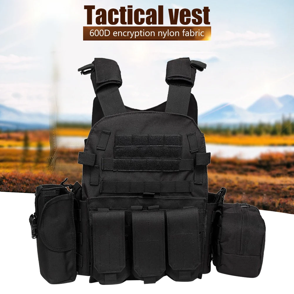 Nylon Tactical Vest Body Armor Hunting Camouflage Plate Carrier Vest Combat MOLLE Military Army Vest Outdoor Airsoft Equipment