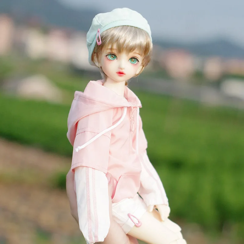 

BJD Clothes Pink Fake Two-piece Patchwork Hoodie Top Coat For 1/3 1/6 BJD SD DD SD13 SD17 YOSD Uncle Doll Accessories