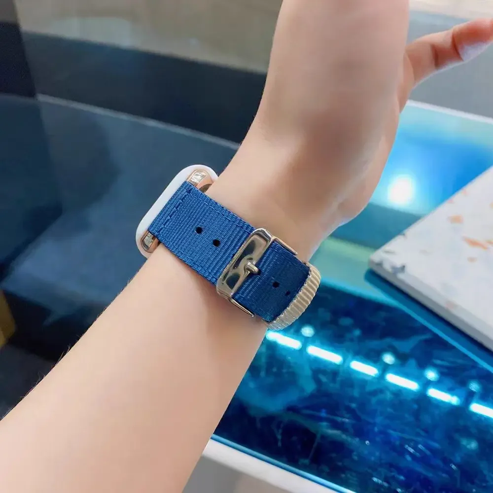 Correa de lona Superior para Apple Watch Band Series 10/9/8/7/6/5/4/3/2/1 SE 38mm 40mm 41mm 42mm 44mm 45mm 46mm 49mm Correa