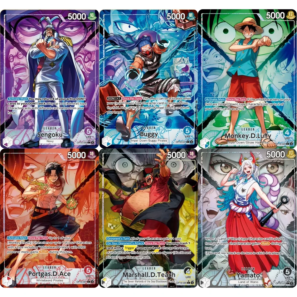 

DIY ONE PIECE Collection Cards Yamato Marshall.D.Teach Portgas.D.Ace Monkey.D.Luffy Sengoku EN High Quality Self Made Game Cards