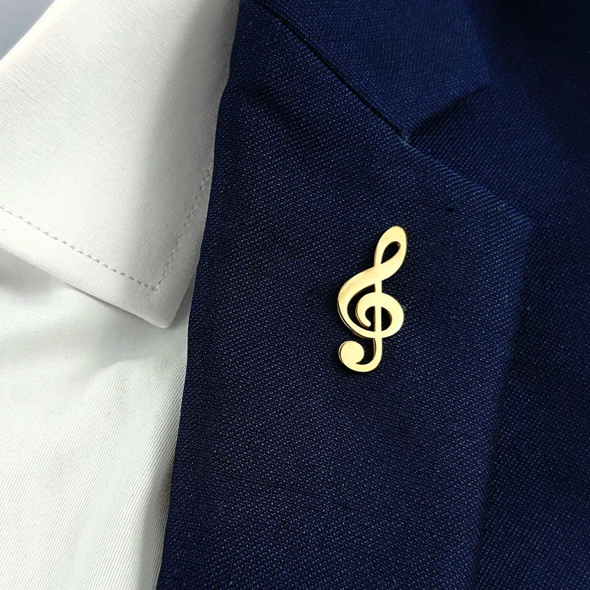 بروش رمز الموسيقى العصري دبوس طية صدر السترة من الفولاذ المقاوم للصدأ، الخيار الأول لإكسسوارات حفلات الموسيقى