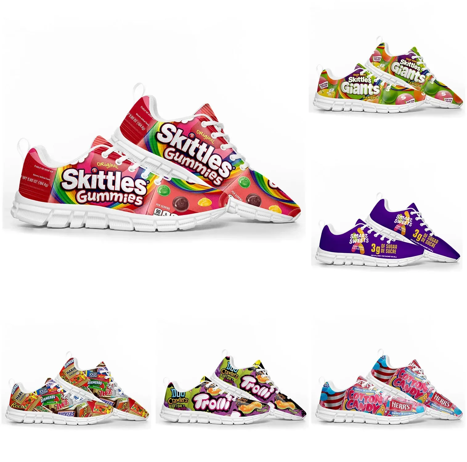 

Funny Candy Food Snack Sports Shoes Mens Womens Teenager Kids Children Customized Sneakers Tailor-Made Shoe High Quality Couple