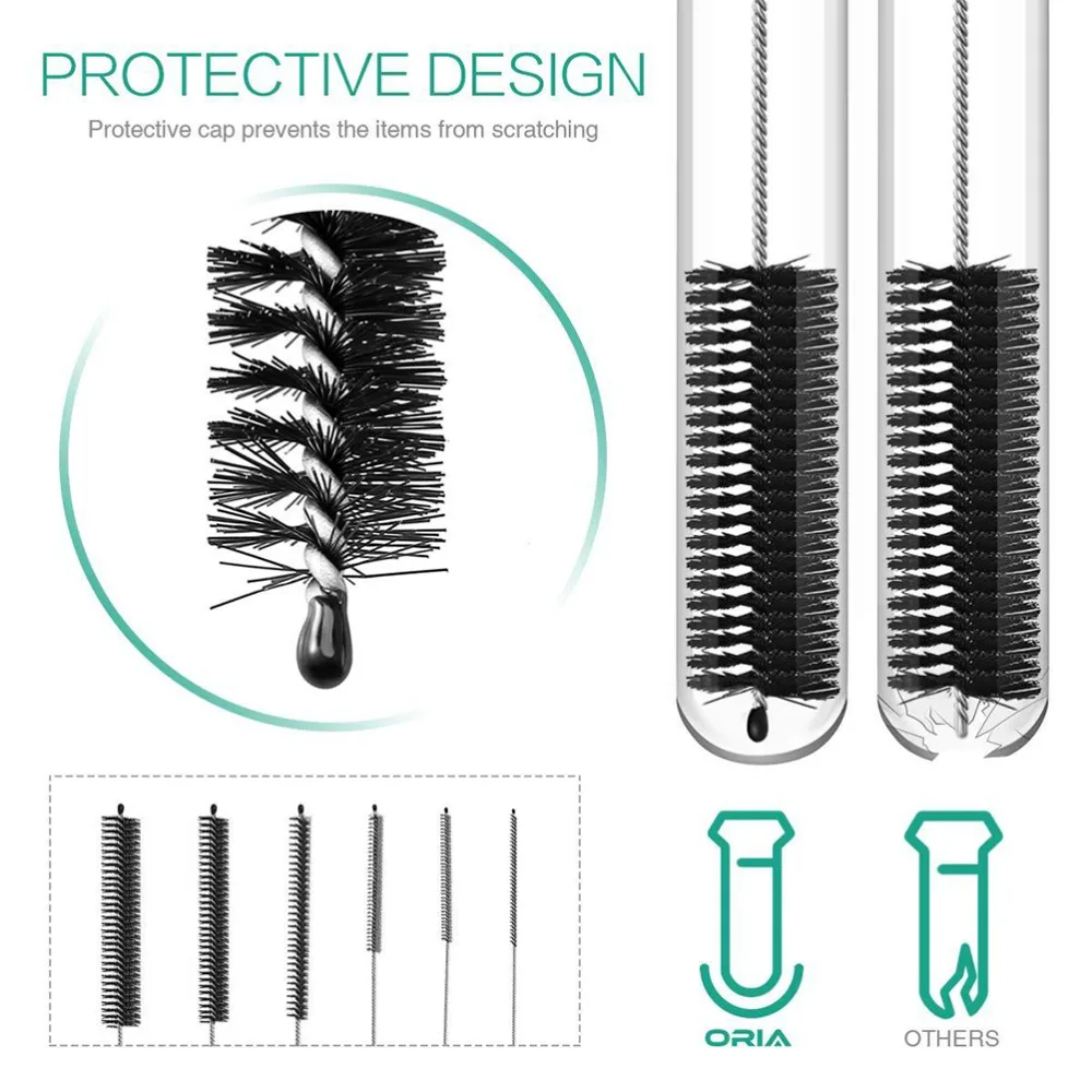 10Pcs Stainless Steel Handle Cleaning Brush Strip Shape Sturdy Brush Nylon Bristle Dust Remover Brush Tool Upkeep
