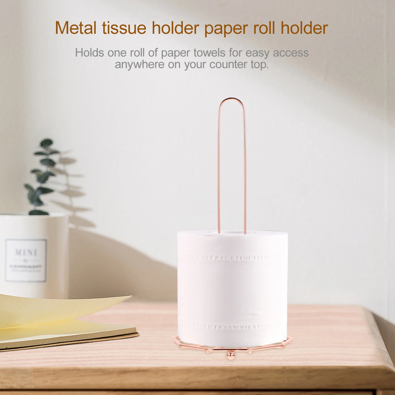 

Stylish Golden Iron Paper Towel Holder Metal Roll Stand Countertop Accessory Home Kitchen Decorative Iron Paper Towel Holder