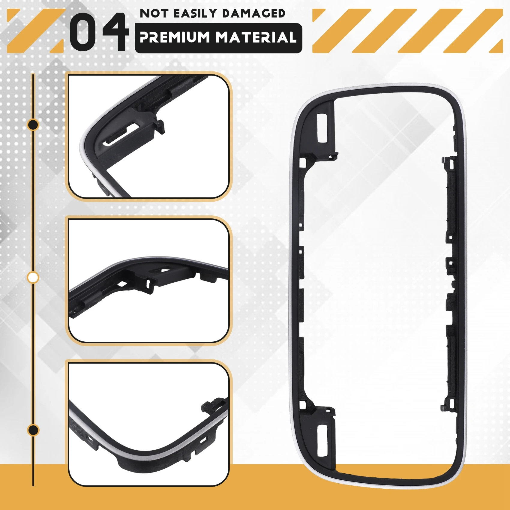 

X39A-For VW Beetle 2012-2019 Car Dashboard Center Air AC Vent Frame Chrome Bracket Instrument Panel Trim Cover 5C1858069G