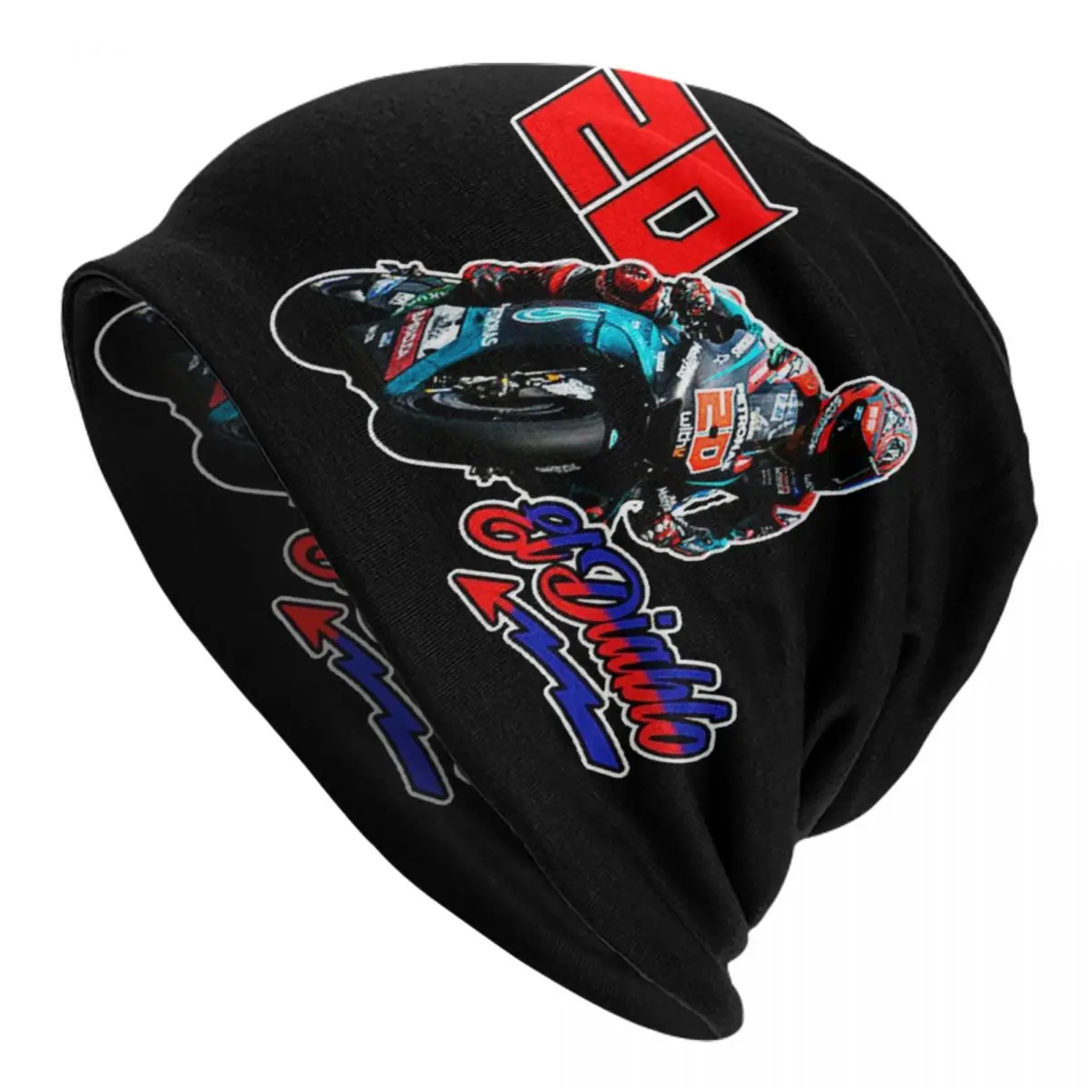 Fabio Quartararo Motorcycle Rider Skullies Beanies Caps Winter Warm Knitting Hat Adult El Diablo Motorcycle Rider Bonnet Hats