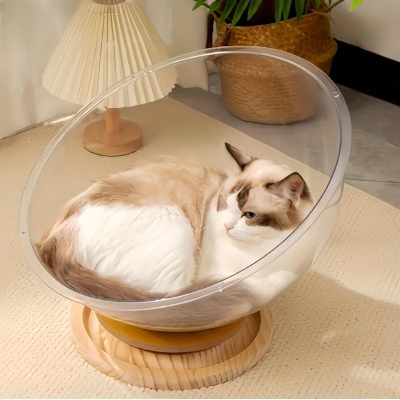 Space Capsule Cat Bed Indoor Cats Pet Supplies Four Seasons Universal Easy Cleaning Kitten Nest Transparnt for Kitten Cats