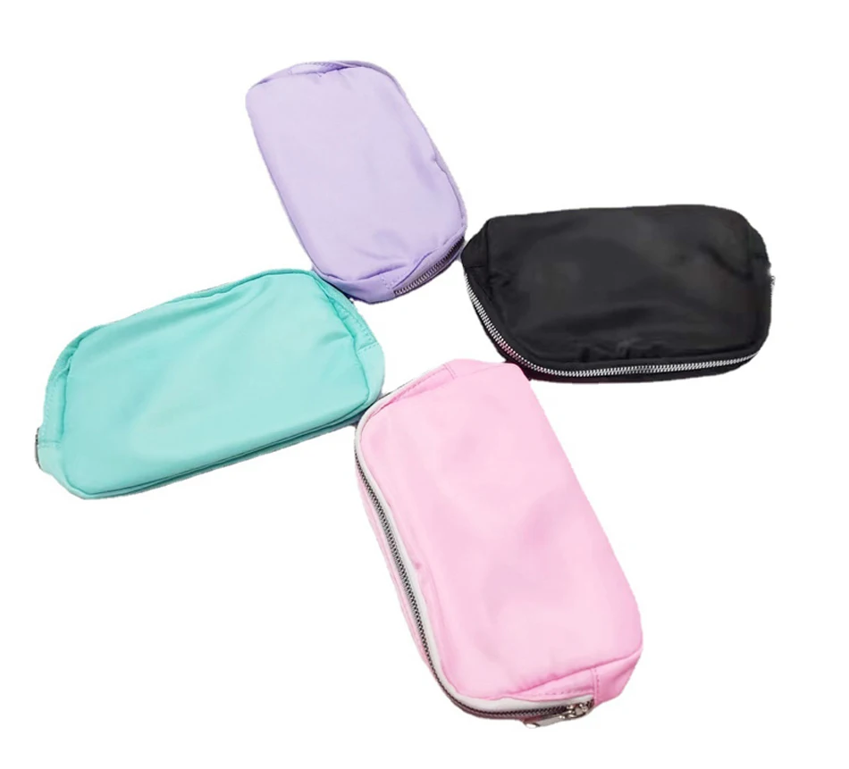 

DHL50pcs Cosmetic Bags Nylon Plain Large Capacity Waterproof Protable Long Makeup Bag Mix Color