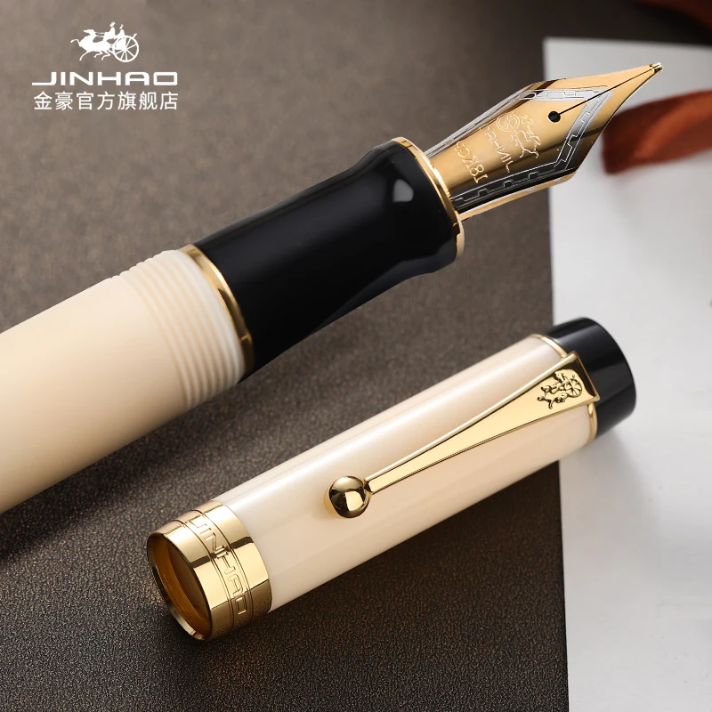 1 Uds Jinhao Century 100 pluma de punta chapada en oro regalos de papelería escolar para estudiantes de oficina de negocios para adultos
