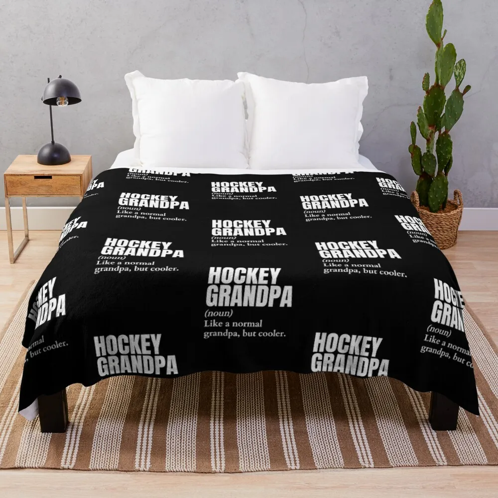 Funny Hockey Grandpa Definition Throw Blanket Hair Soft Big heavy to sleep Blankets