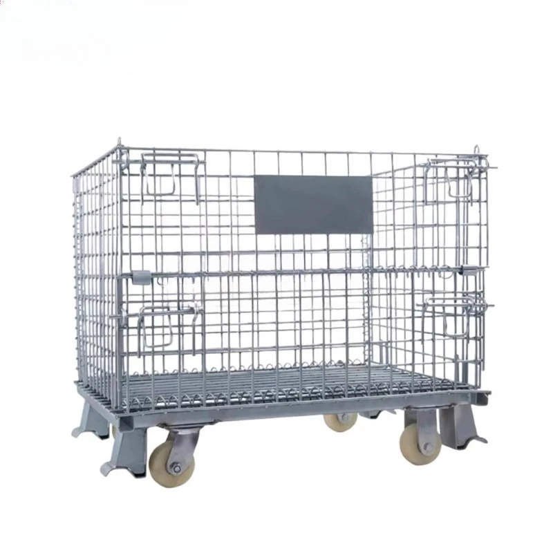 Space Saving Heavy Duty Galvanized Steel Welded Mesh Cage High Capacity Warehouse Pallet Storage for Wholesale