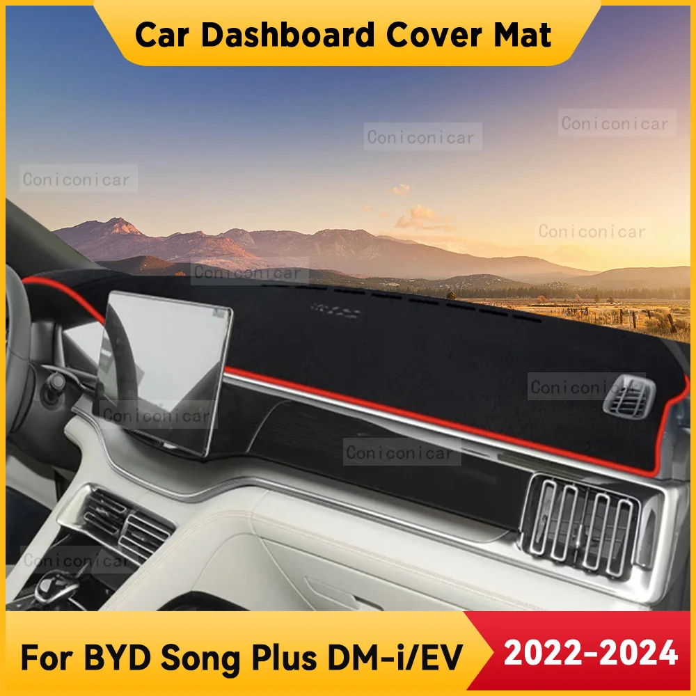 

For BYD Song Plus DM-i EV 2023 2024 Car Dashboard Cover Mat Non-slip Sun Shade Cushion Protective DashMat Pad Interior