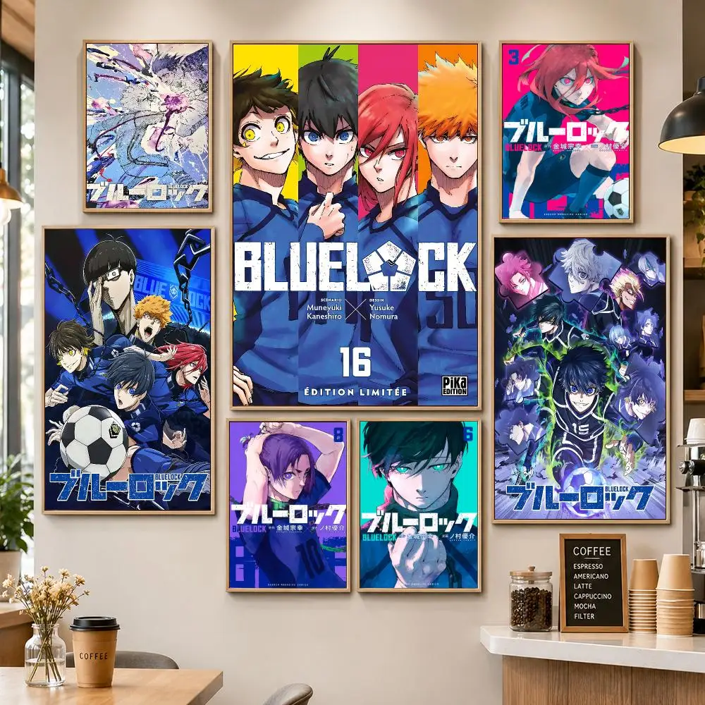 Anime Blue Lock Soccer Poster PP Decorative Poster Water-Resistant Print Apartment Dorm Office Cafe Gift
