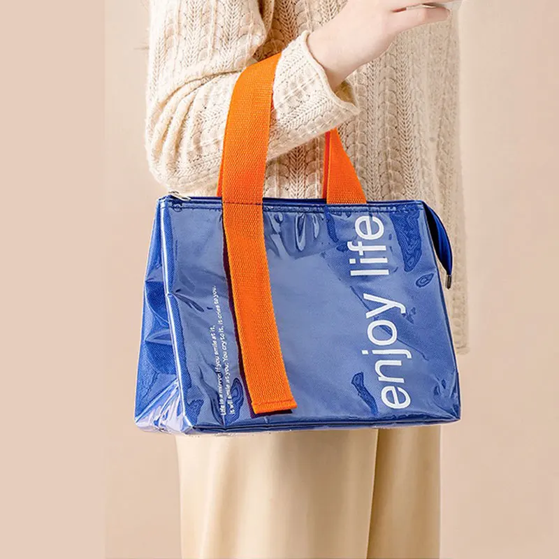 Waterproof Temperature Retaining Freshness Lunch Bag Thickened Insulated Bag Meal Prep Bag for Office Workers Handheld Lunch Box