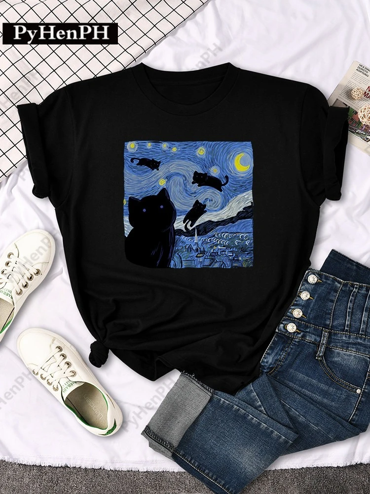 

Oil Painting Animal Graphic Printing Summer Luxury Brand Pure Cotton Men's and Women's T-shirt Short Sleeve Street Fashion Trend