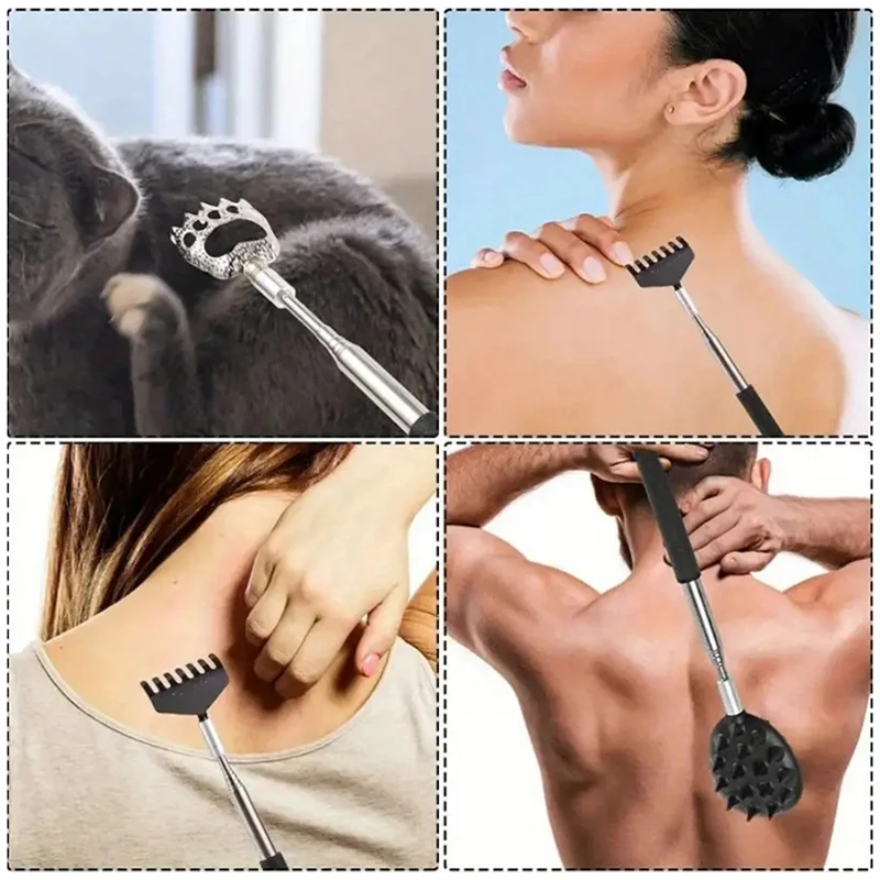 5 In 1 Back Scratcher Telescopic Scratching Back Scratcher ชุดนวด Scraper ขยาย Telescoping Itch นวดผ่อนคลาย