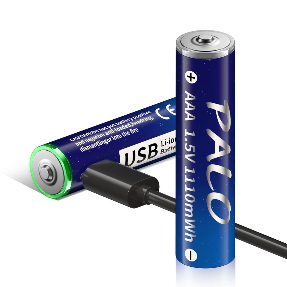 PALO 충전식 리튬 이온 배터리, 원격 제어 무선 마우스 및 USB 케이블, 1.5V AAA, 1110mWh, 1.5V