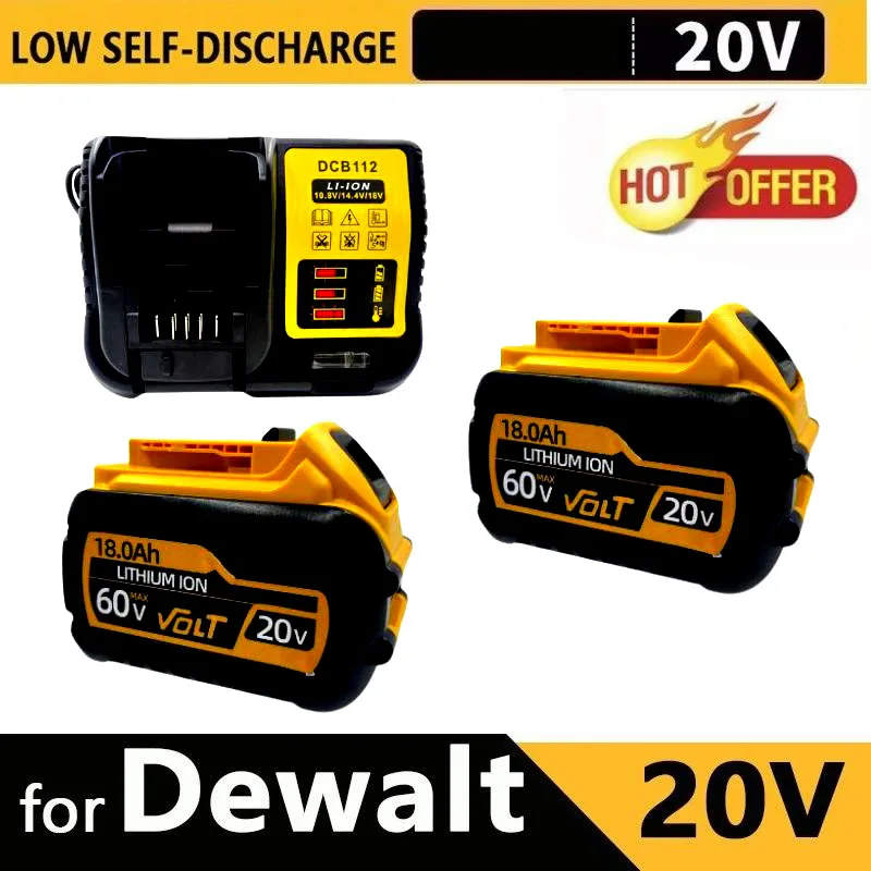 Pro lithium-iontové baterie DEWALT s maximálním napětím 60 V, vhodné pro baterie DCB609, DCB184, DCB200, DCB204, DCB205, DCB206, 6,0 Ah/12,0 Ah - náhled 6