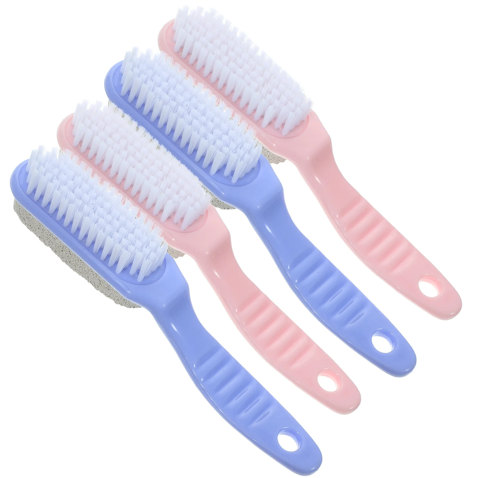 

4pcs Foot File Nail Brush Ergonomic Handle Soft Bristles Non Slip Hole for Ribbon Home Office Kitchen Bathroom Garden Callus