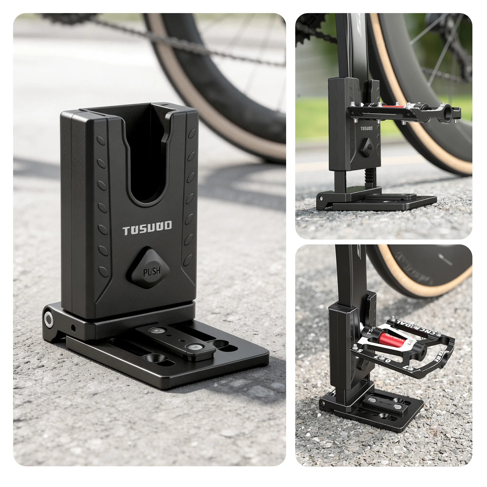 TOSUOD Bicycle Kickstand Adjustable Portable Parking Stand Foldable Support MTB Road Bike Cycling Convenient Bracket Tool