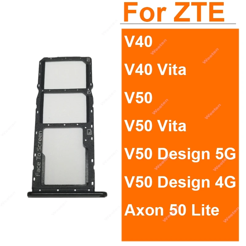 

Для ZTE Blade V40 V50 Vita Design Axon 50 Lite Держатель лотка для SIM-карты Разъем для SIM-карты Считыватель SIM Запасные части