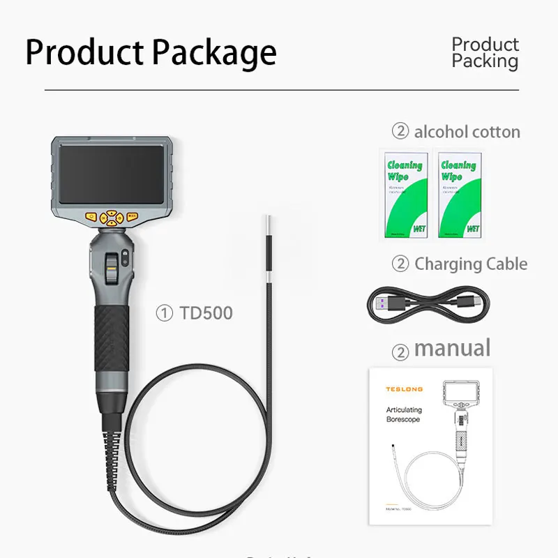 Endoscope Camera For Auto Car Inspection Tool With 360 Degree Rotary High Resolution 1080P Screen Waterproof Camara Endoscópica