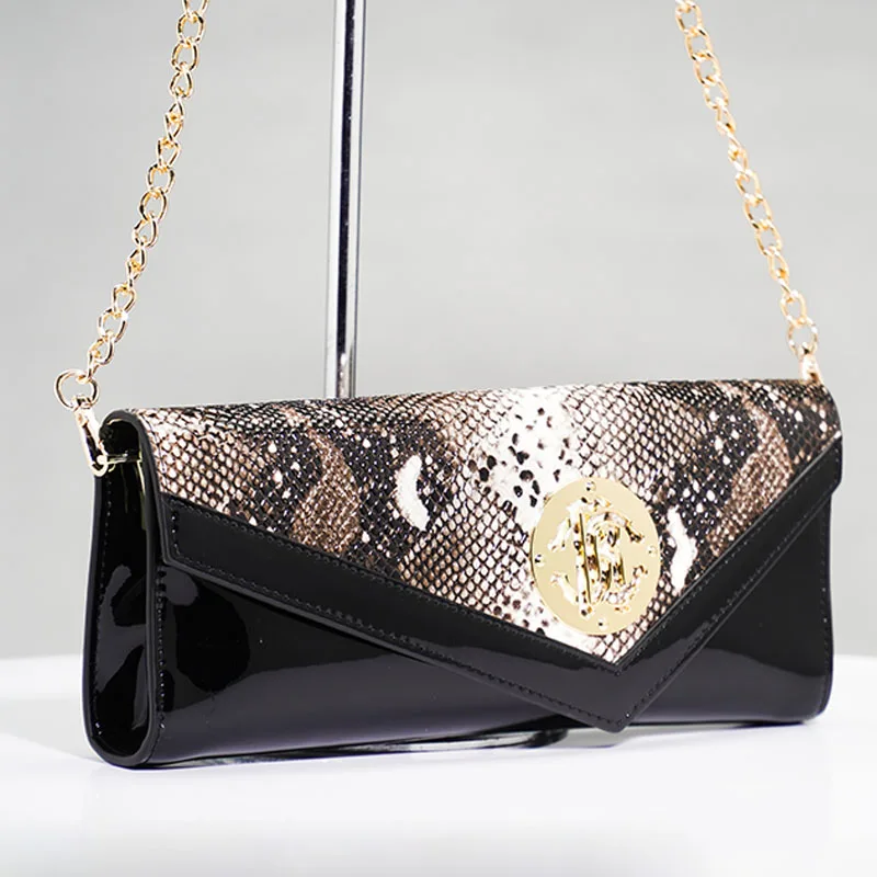 Trendy New 2024 Genuine leather Bag, Fashionable Snake Patterned Shoulder Bag, luxurious Handbag, Chain Bar Small Square Bag